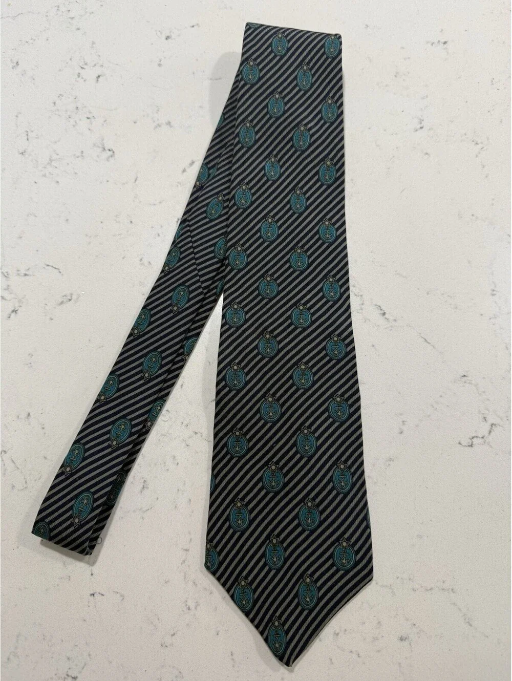 Givenchy Monsieur Anchor MSD Blue Silk Blend Men's tie